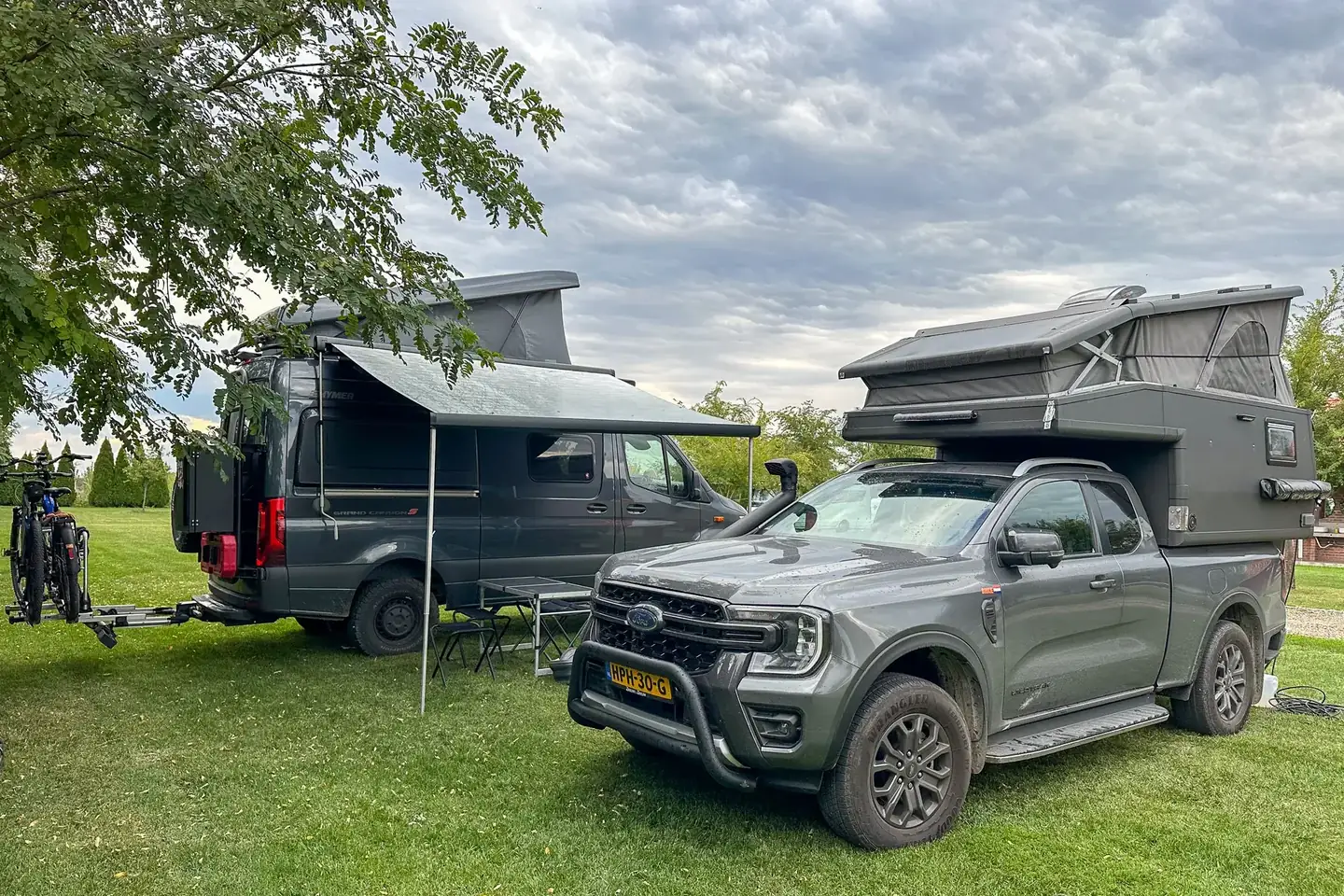 Adventure camper setup awning