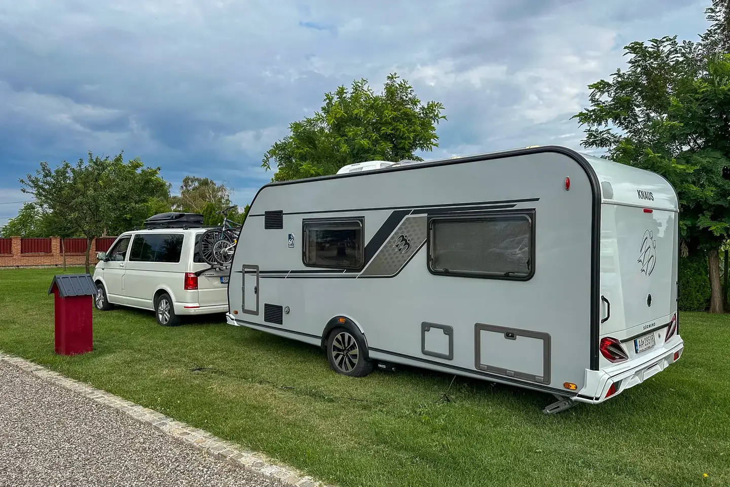 Caravan grass pitch