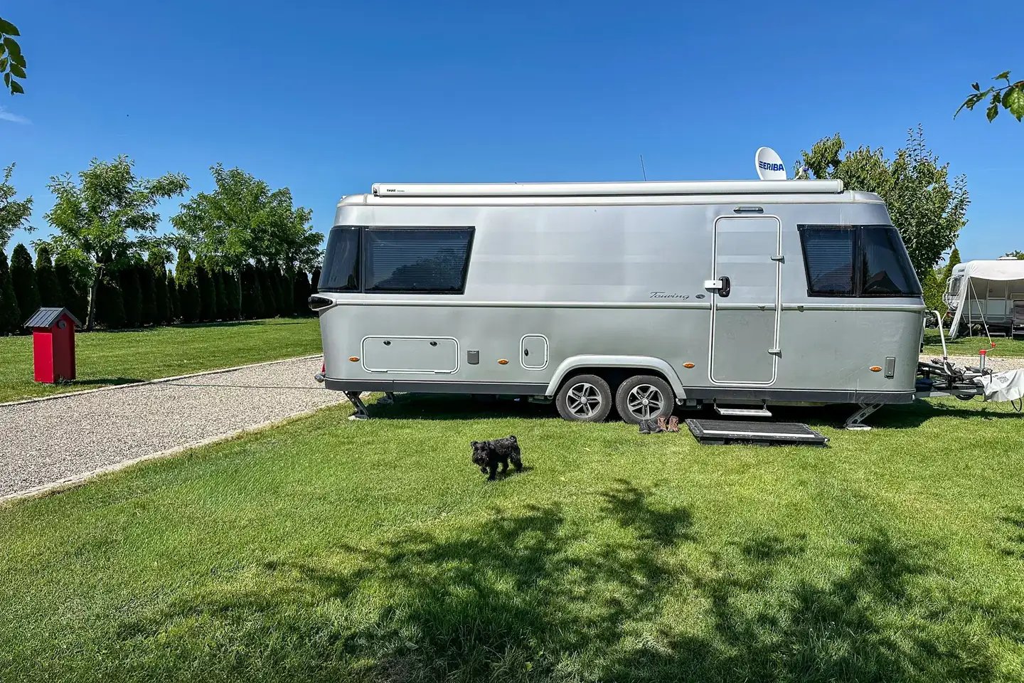 Caravan grass pitch