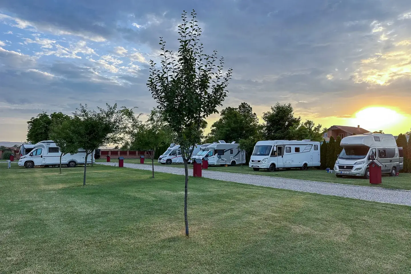 Golden hour camper view