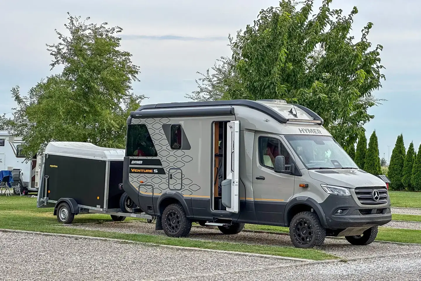 Luxury camper van arrival