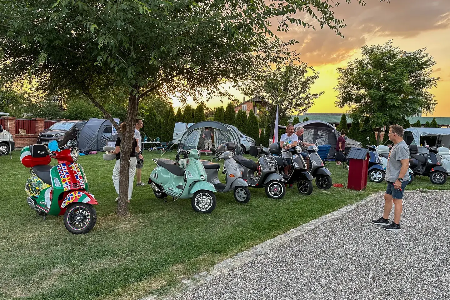 Scooter community sunset