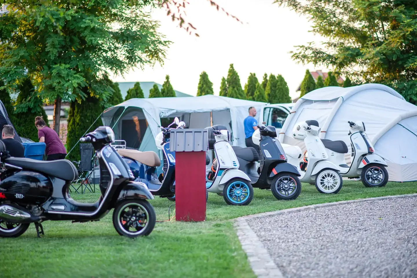 Vespa scooter meetup camping event