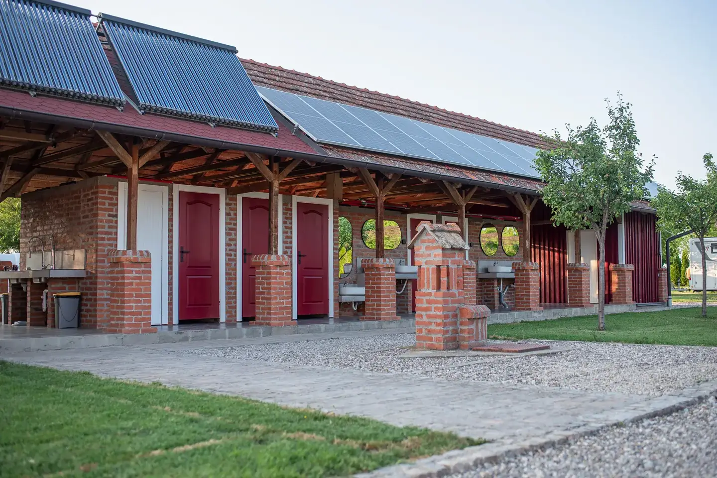 Sanitary building solar panels